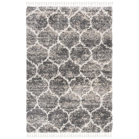 Safavieh 2 ft. 2 in. x 8 ft. Melrose Shag 900 Rectangle Rug Dark Gray & Ivory SGML936F-28